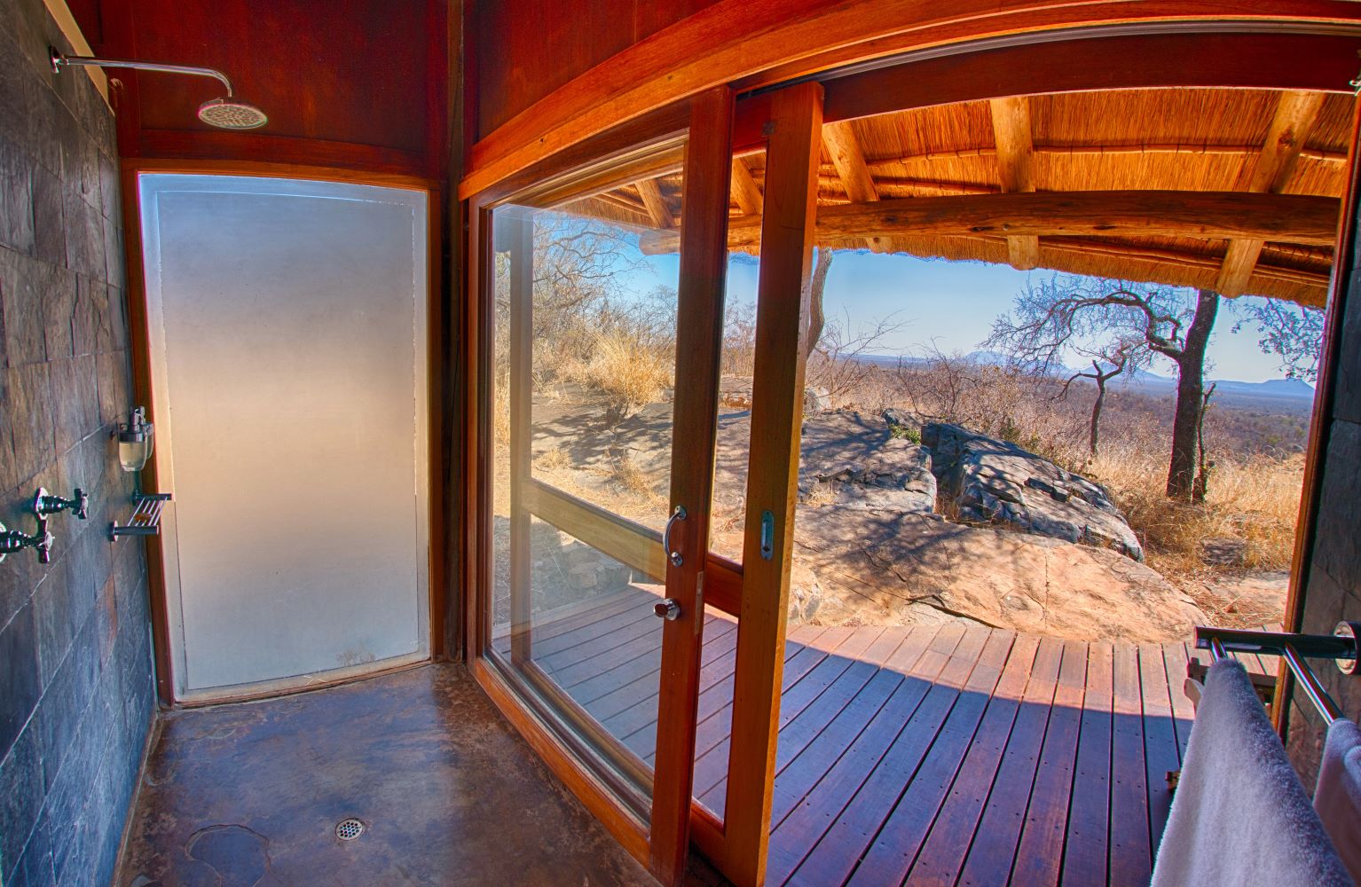 The shower at Buffalo Ridge Lodge in Madikwe