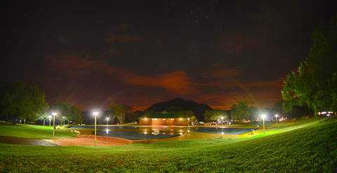 Swimming pool under the stars
