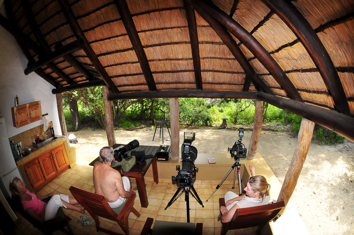 Camera gear set up on the Bateleur cottage veranda