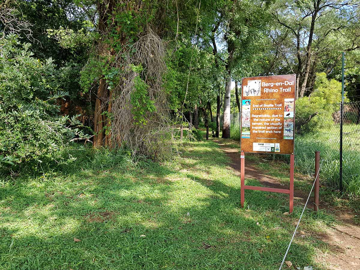 Berg en Dal camps Rhino walking trail for the blind in the Kruger National Park