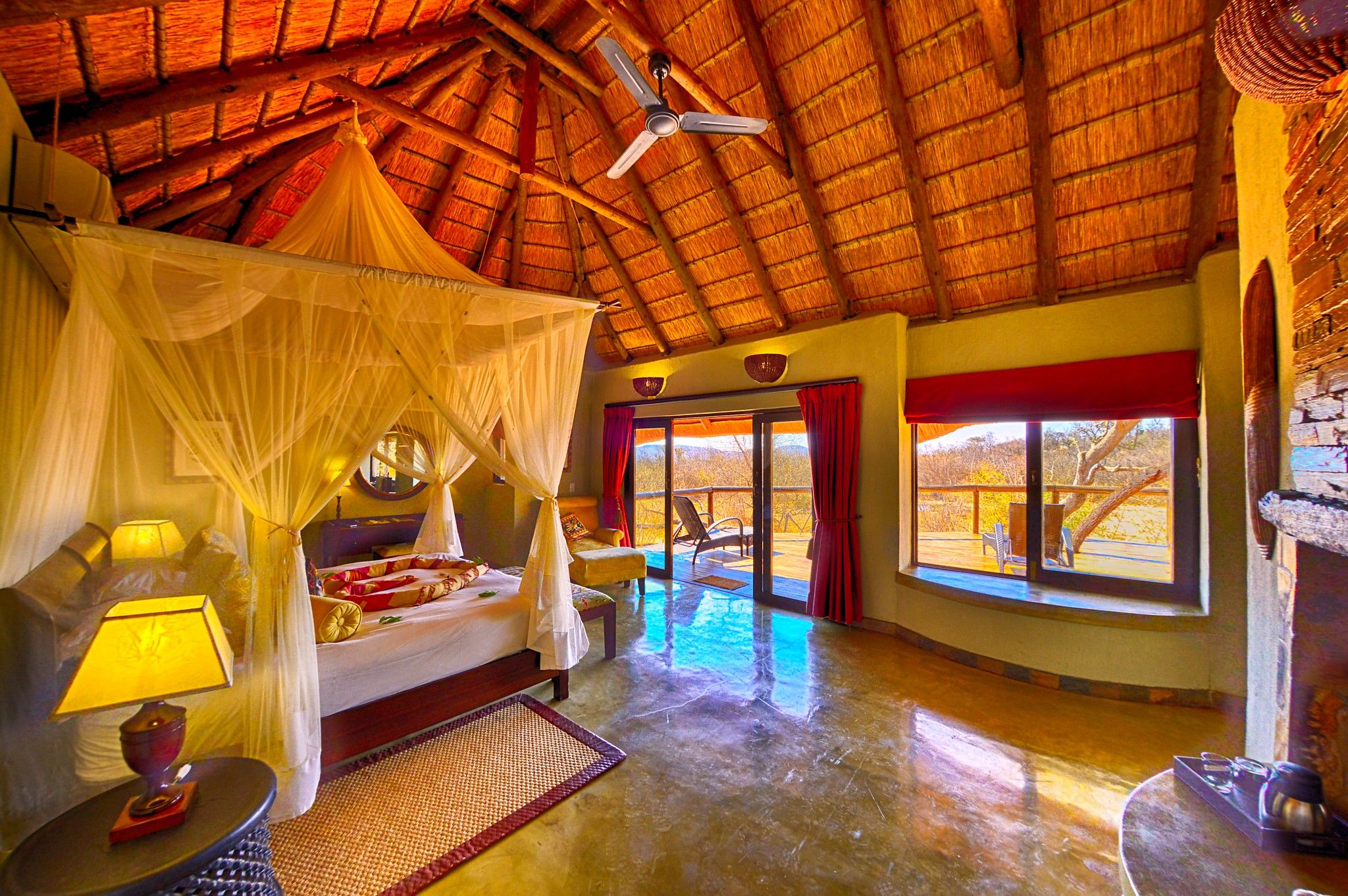 The inside bedroom view of our villa at Motswiri Private Safari Lodge