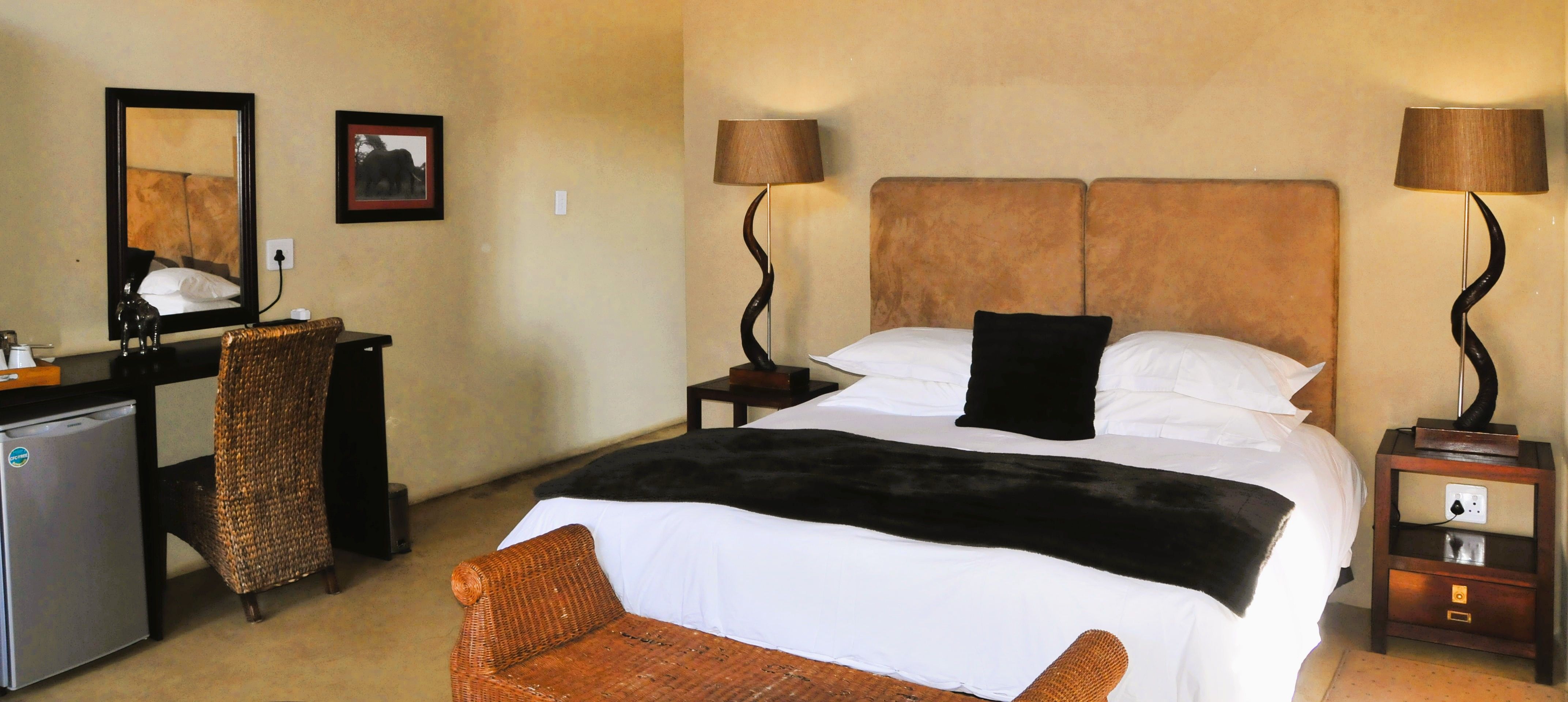 The bedroom at Pilanesberg Private Lodge.