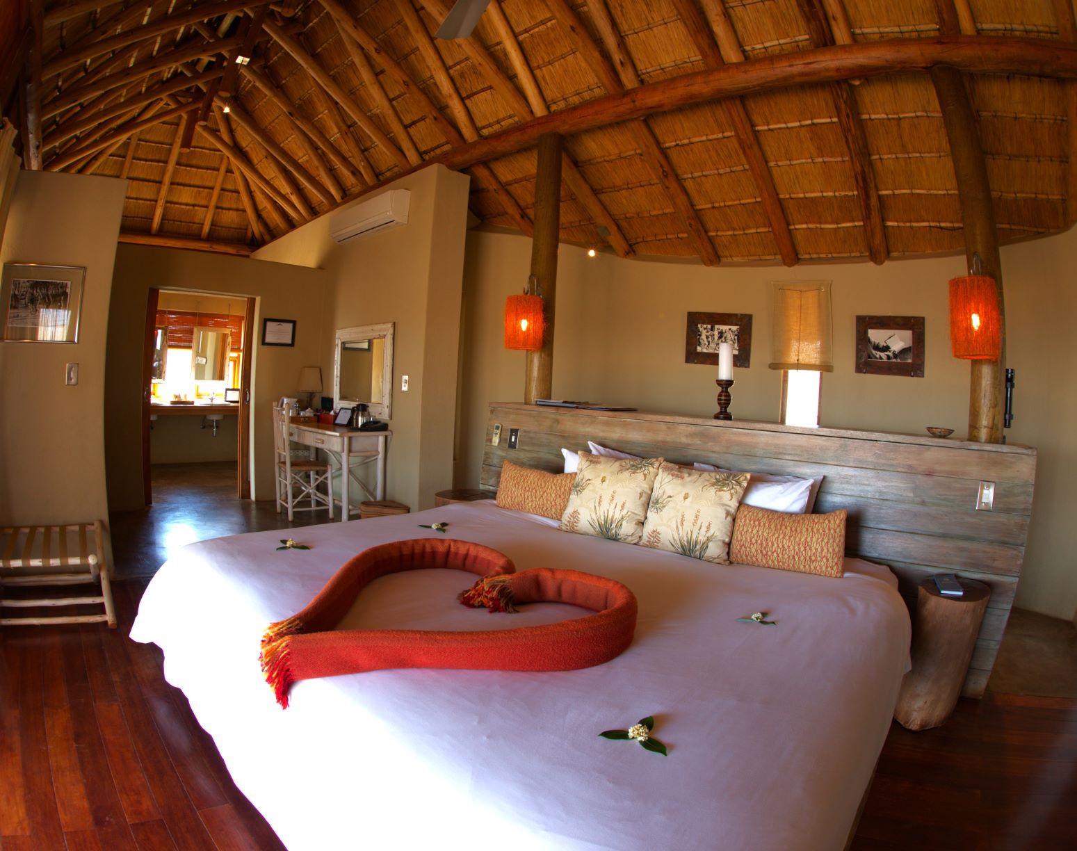 One of the bedrooms at Buffalo Ridge Lodge in Madikwe