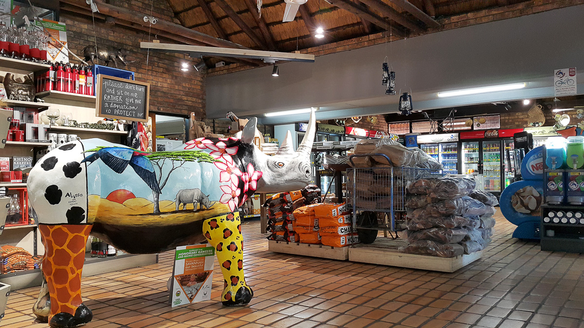 The well stocked shop in Berg en Dal camp in the Kruger National Park