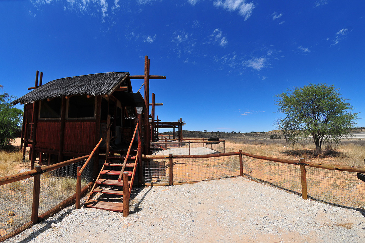 Steps leading to the Cabins braai area  at Bitterpan camp