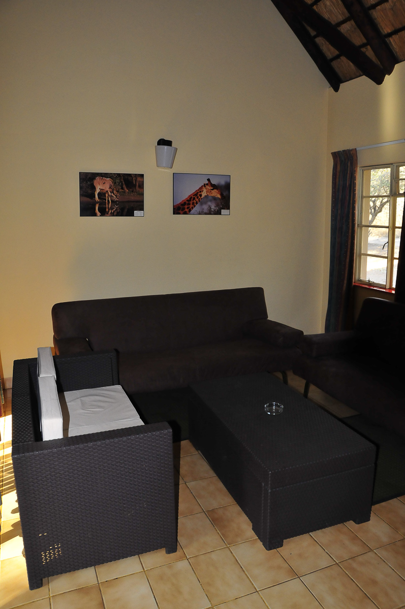 The Biyamiti chalet lounge in the Kruger National Park