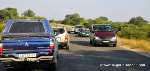 blocked road in Kruger