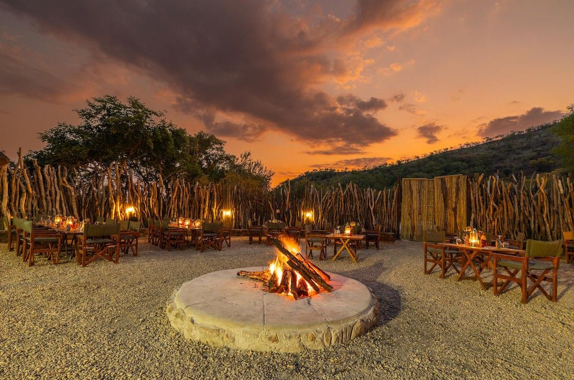 Ivory Tree Lodges Boma fire