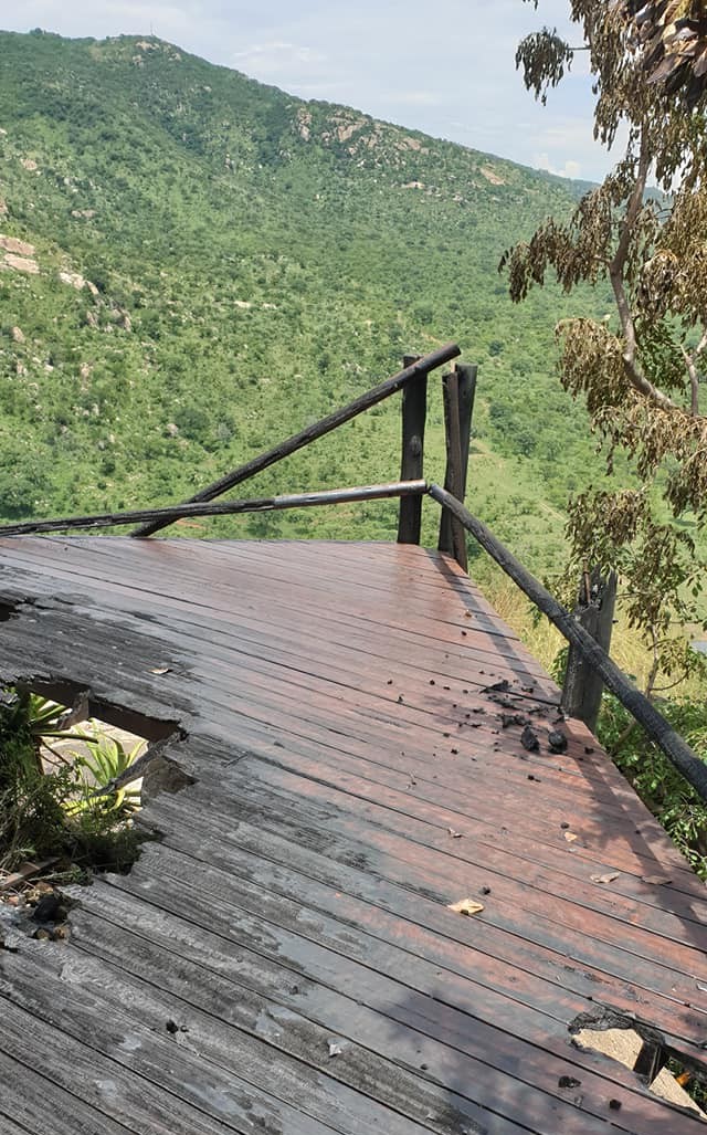 Bongani lodge burnt pool deck