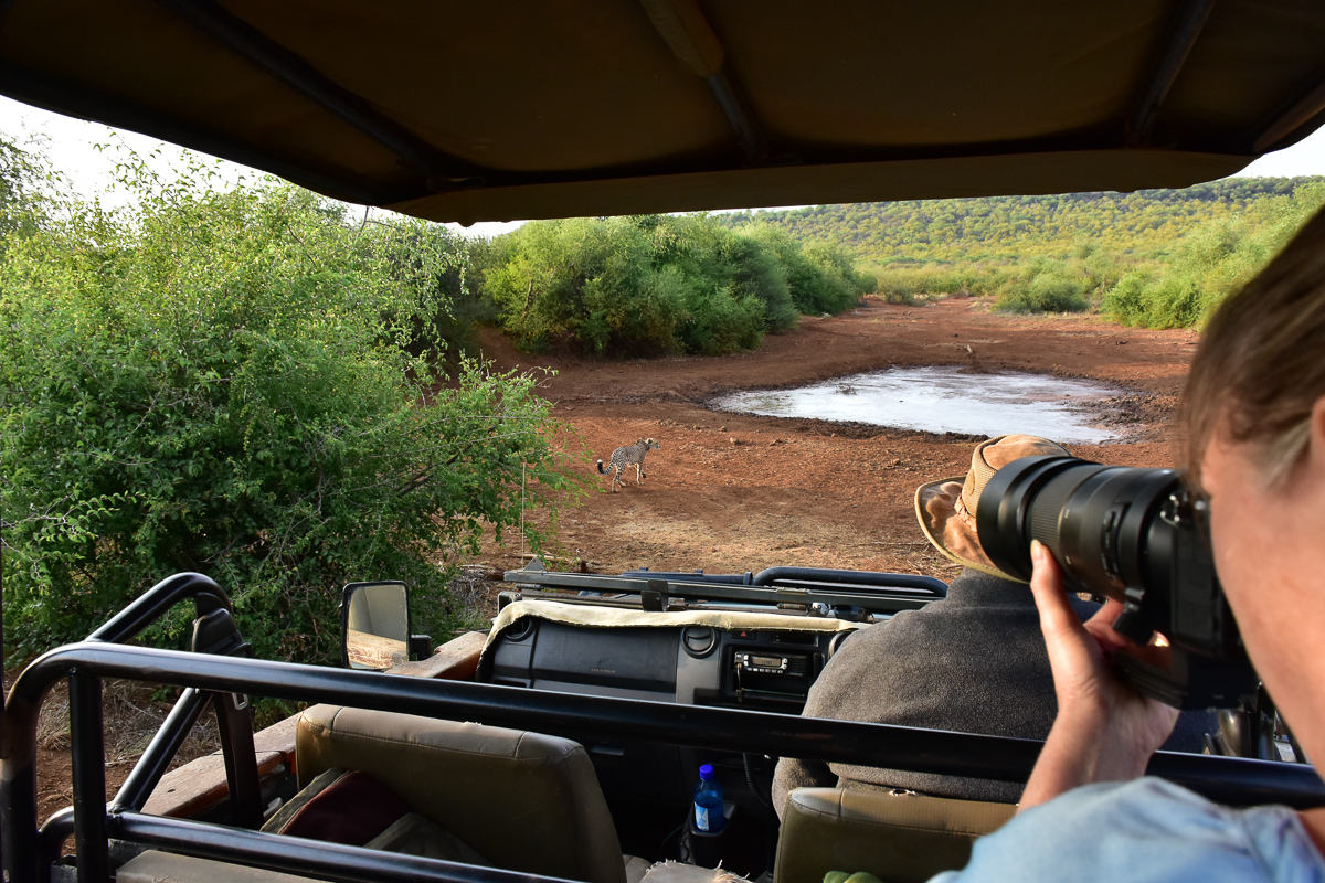 Shooting Felix at Kubu pan