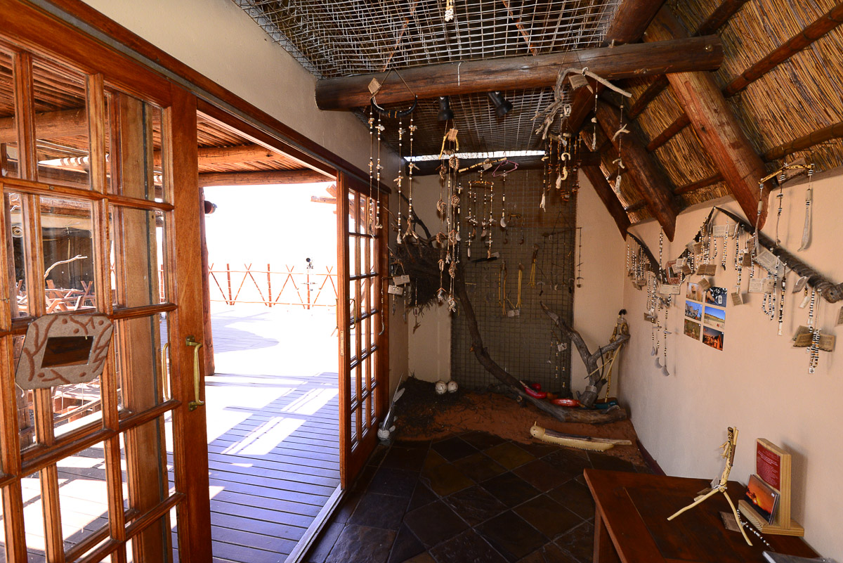 Curio shop at !Xaus Lodge in the Kalahari