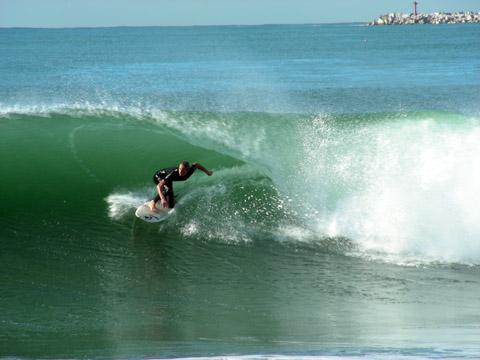 Surfing on Durban beachfront