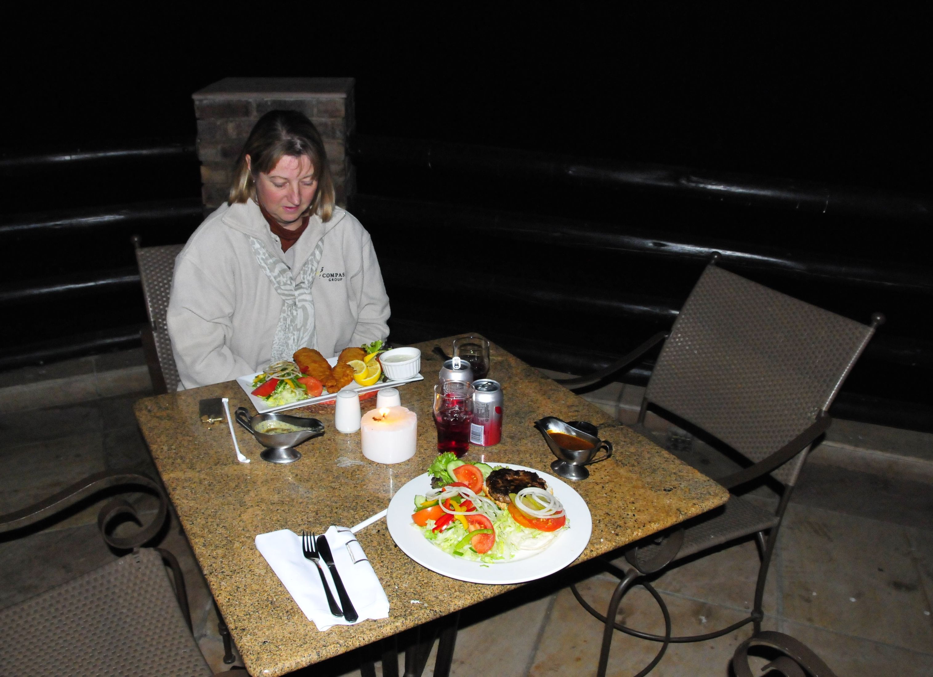 Dinner on the terrace at Kwa Maritane