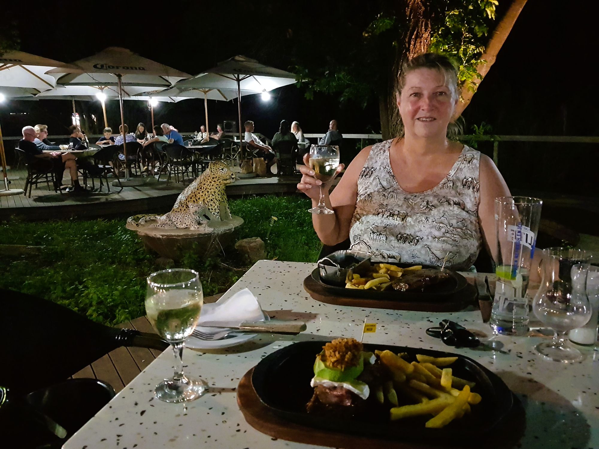 Dinner at Satara camp in the Kruger