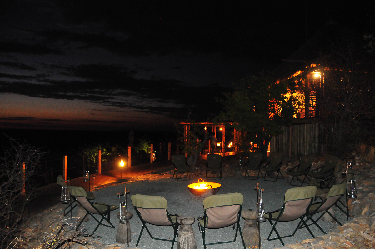 Dolomite camp boma at night