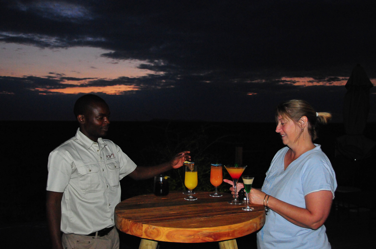 Cocktails on the pool deck at Dolomite camp in Etosha