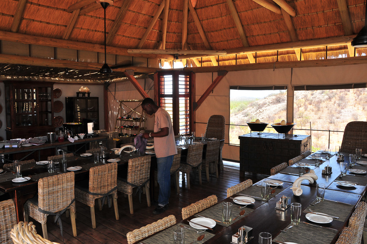 The dining area at Dolomite camp