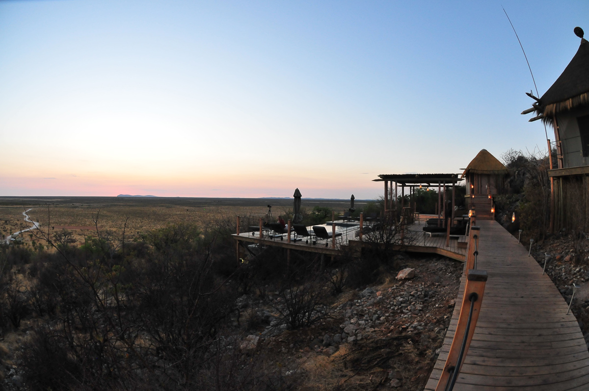Walkway to the swimming pool in Dolomite camp