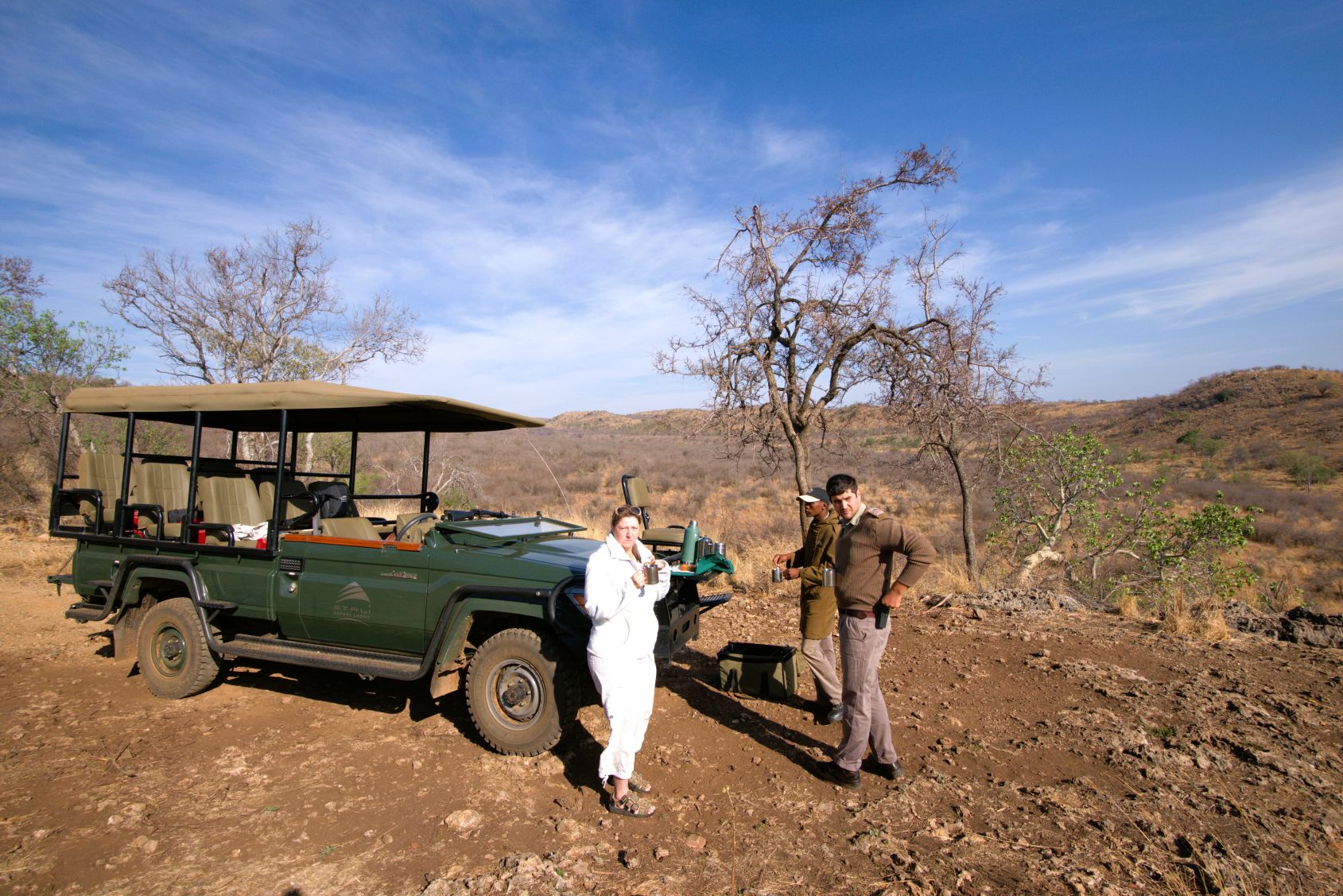 Our coffee stop on our morning game drive at Etali Safari Lodge