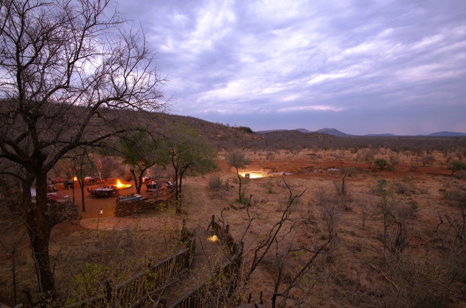 Etali Safari Lodge Waterhole and Boma