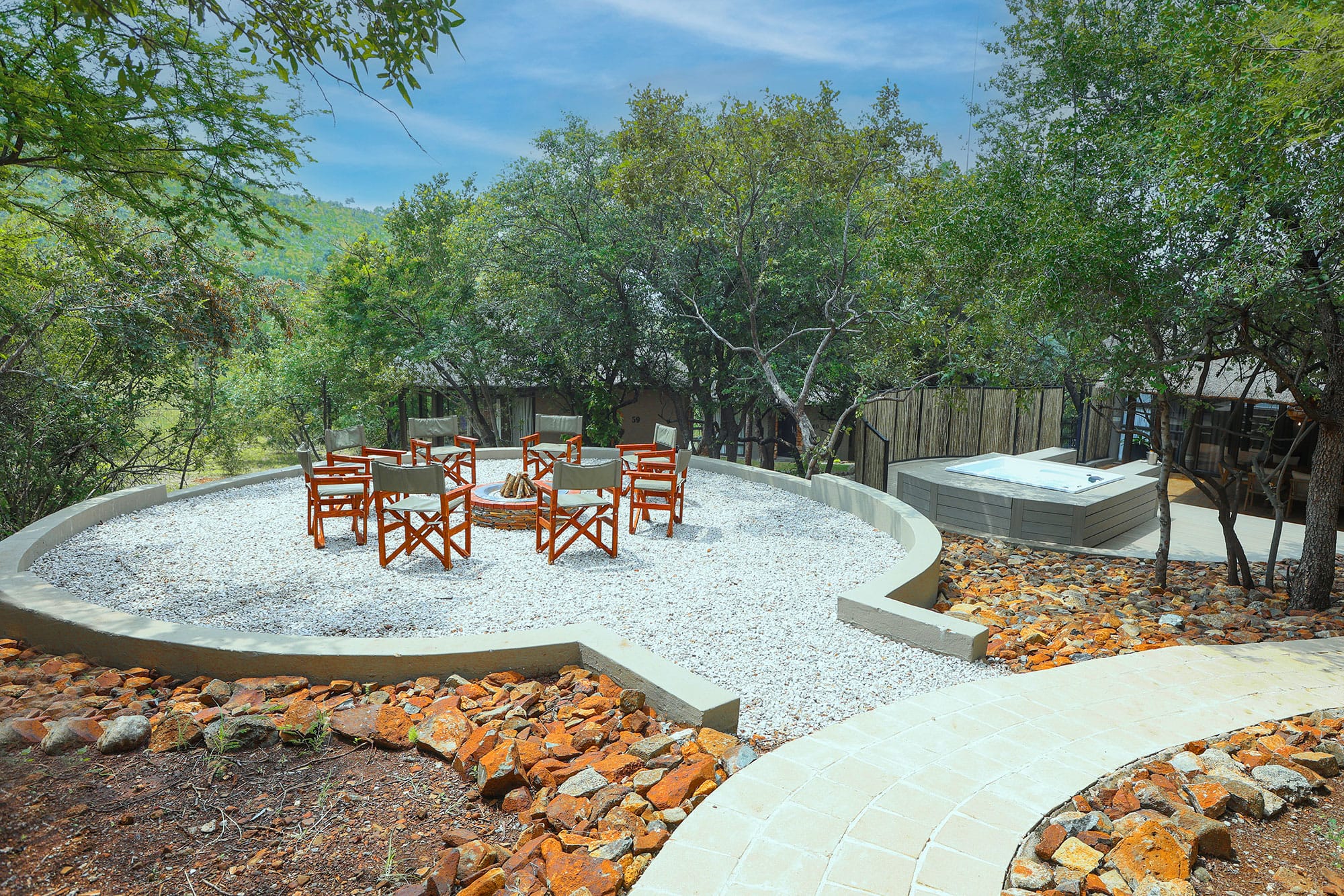 Fire pit at Royal Suite in Ivory Tree Lodge