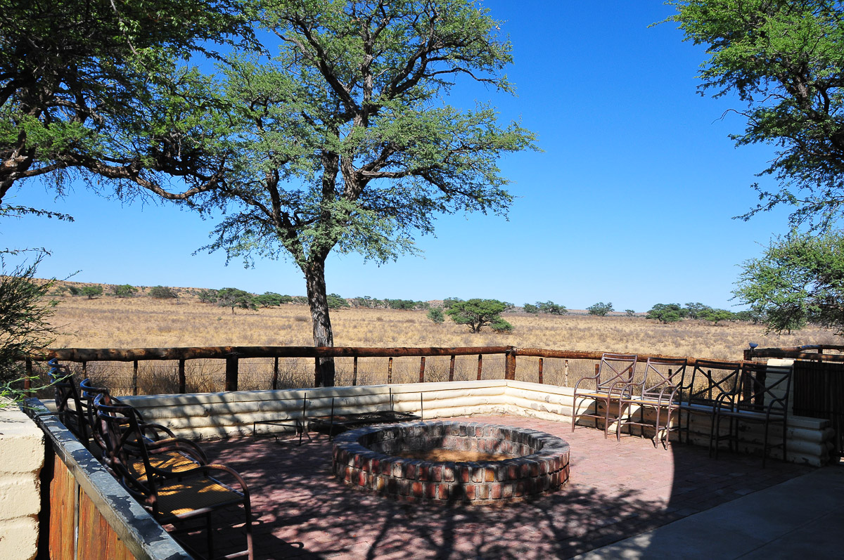 Grootkolk camps communal boma with a view over the veld