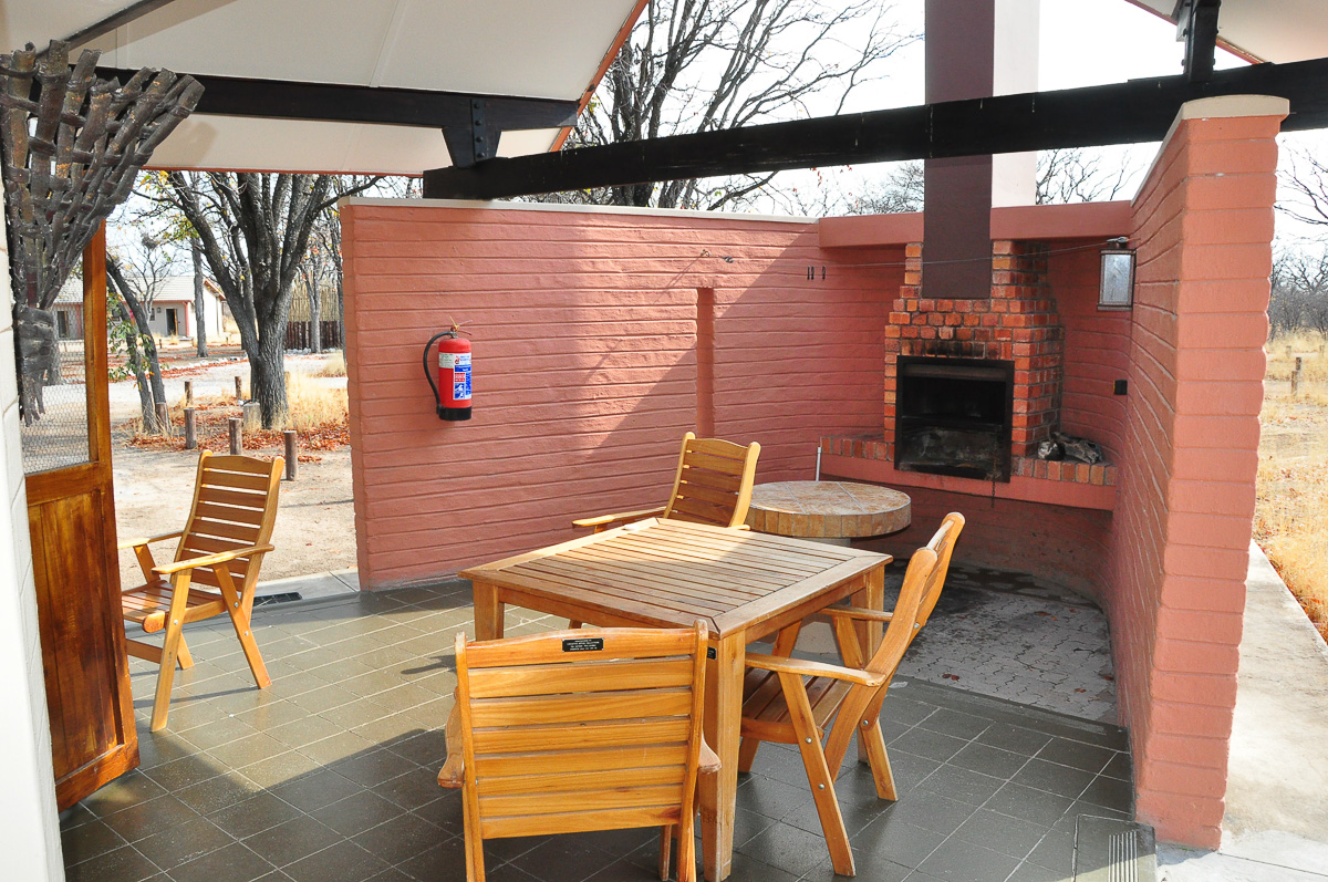 Braai area at chalet in Halali in Etosha