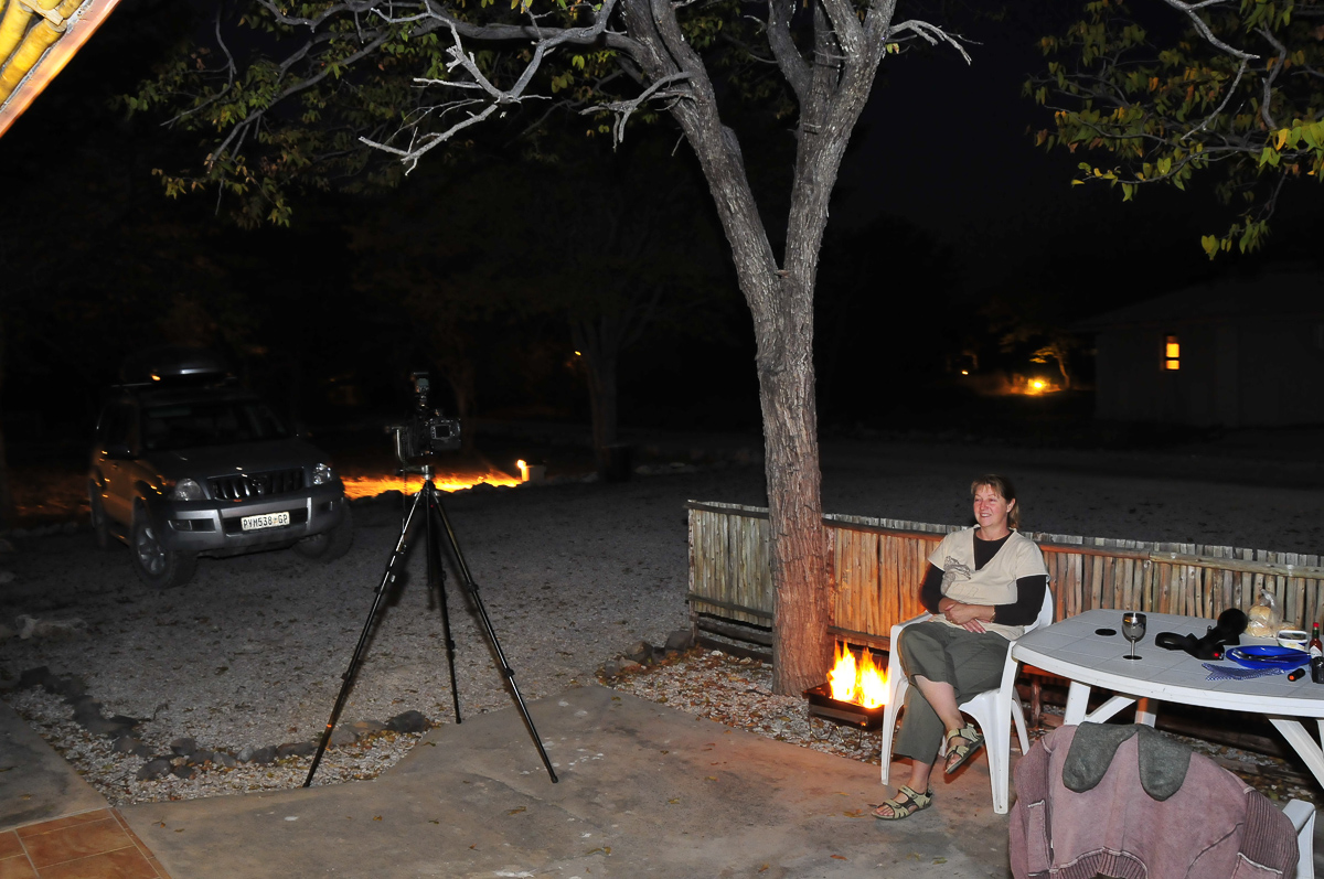 Braaing at our chalet in Halali camp