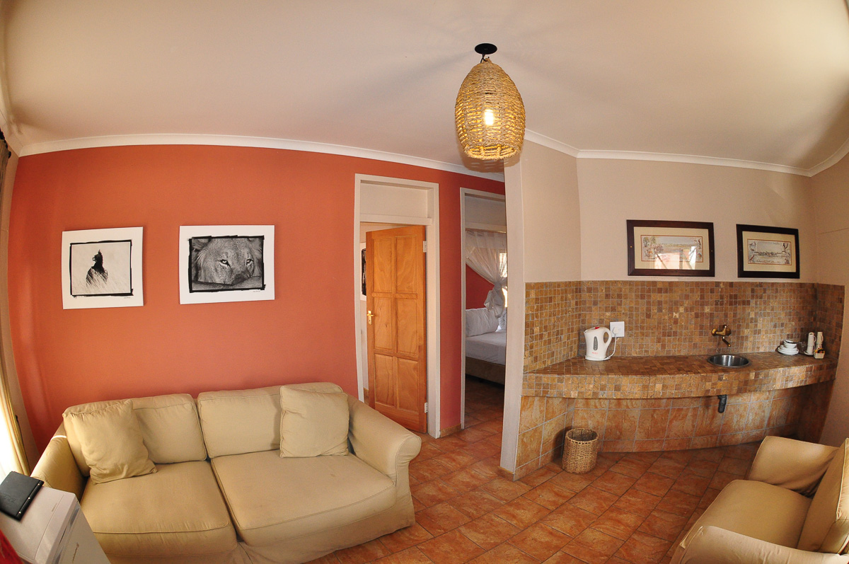 Halali chalet lounge and kitchen