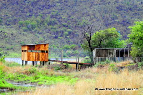 The newly rebuilt Makorwane hide, Pilanesberg The newly rebuilt Makorwane hide, Pilanesberg