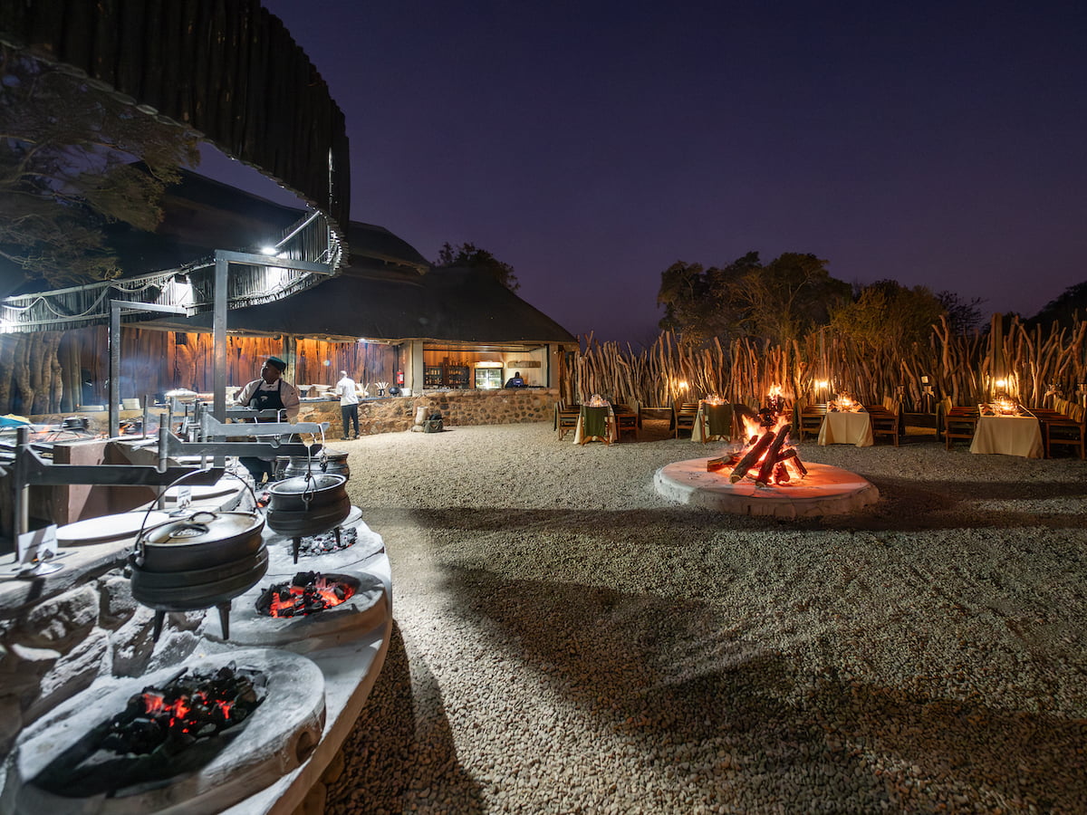 The boma set up at Ivory Tree Lodge