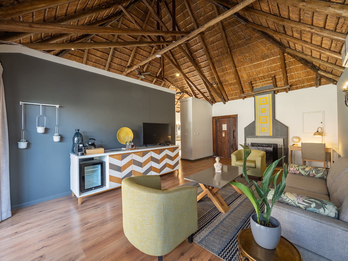Luxury suite lounge at Ivory Tree Lodge