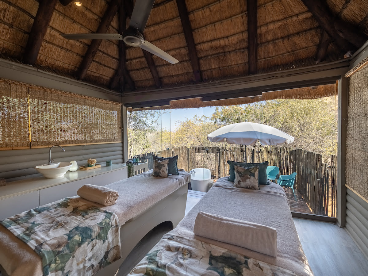 The treatment room at the Spa at Ivory Tree Lodge