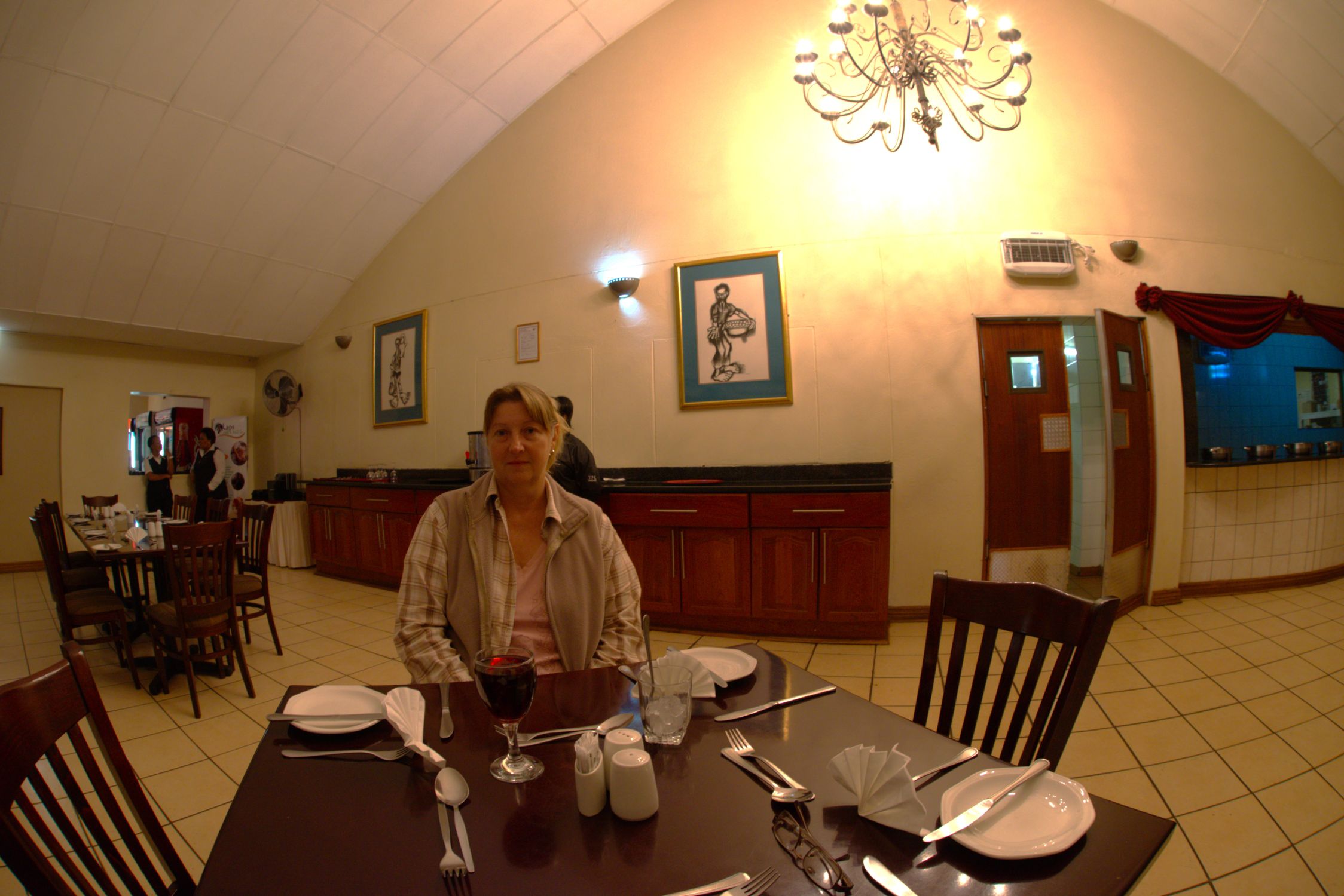 Jenny in the dining room at Bakgatla Resort