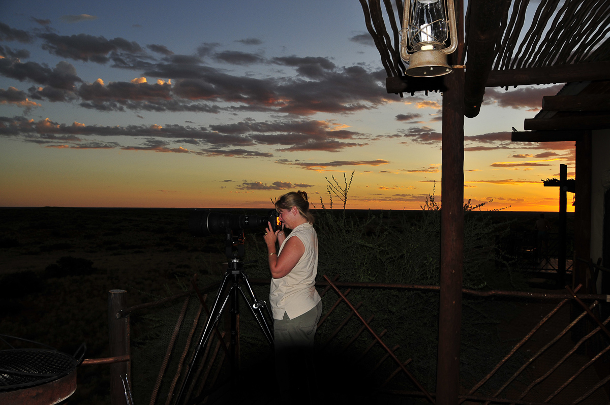 Jenny photographing from our deck at KielieKrankie