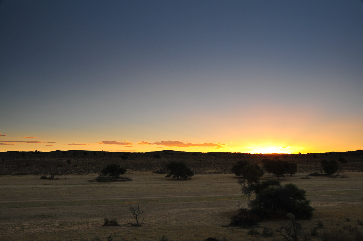 sunset from Kalahari Tented Camp