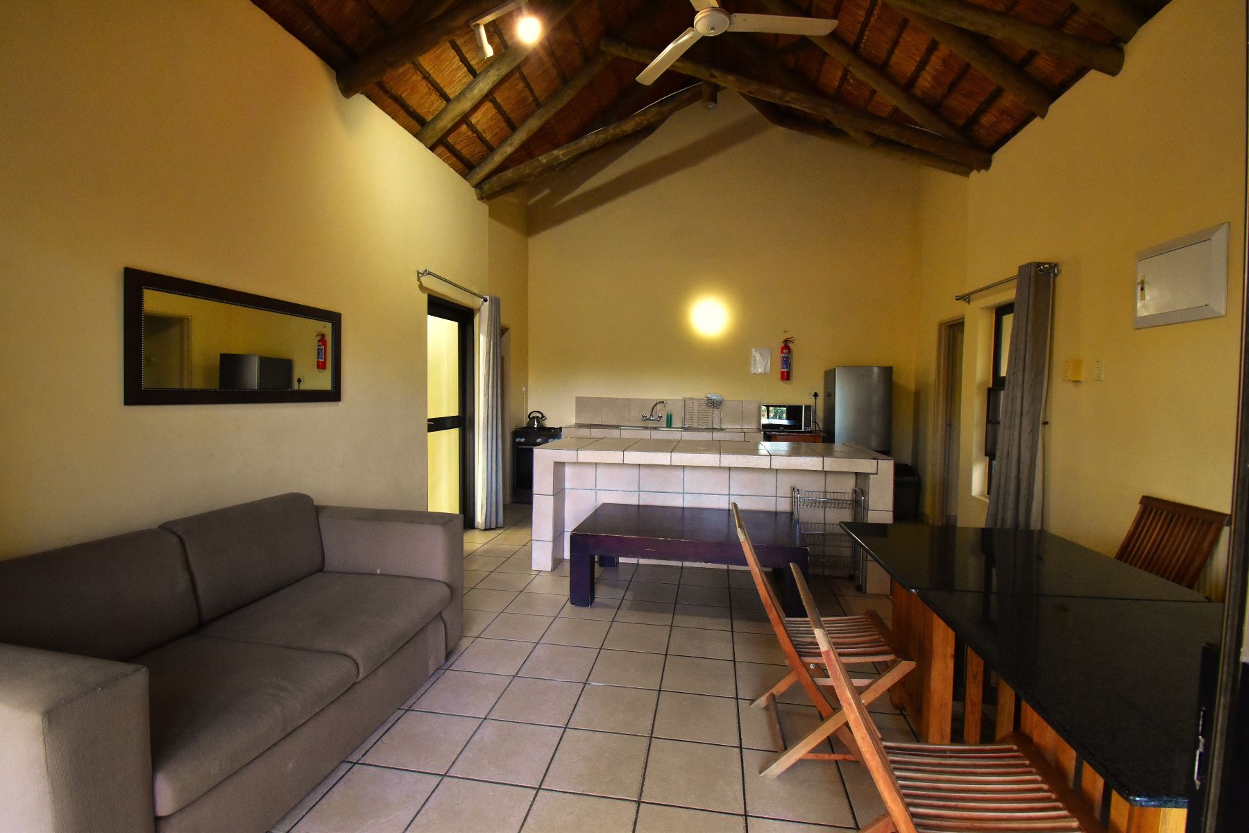 The kitchen and Lounge area at Talamati Bush Camp in the KNP The kitchen and Lounge area at Talamati Bush Camp in the KNP