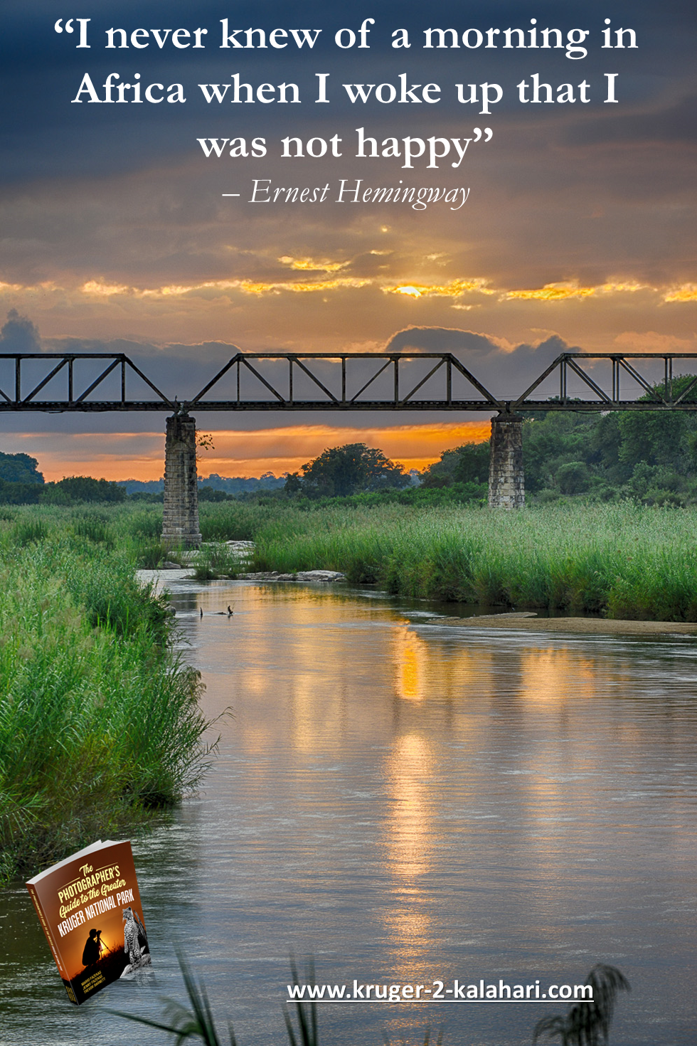 Sunrise over the Selati railway Bridge at Skukuza in Kruger Park