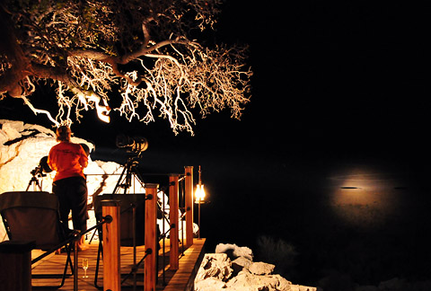 Lightforce spotlight at Dolomite Camp in Etosha