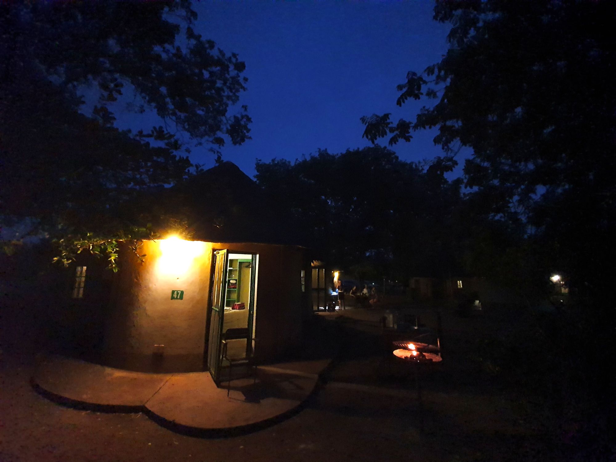 Lower Sabie hut at night