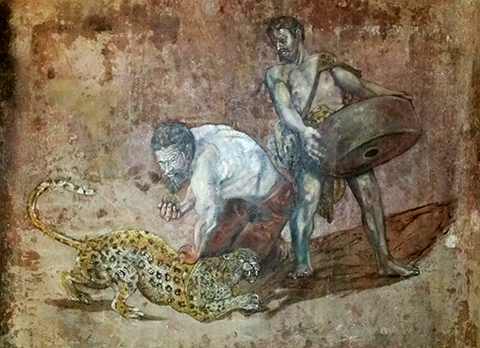 Leipzig Leopard mural in old wine cellar