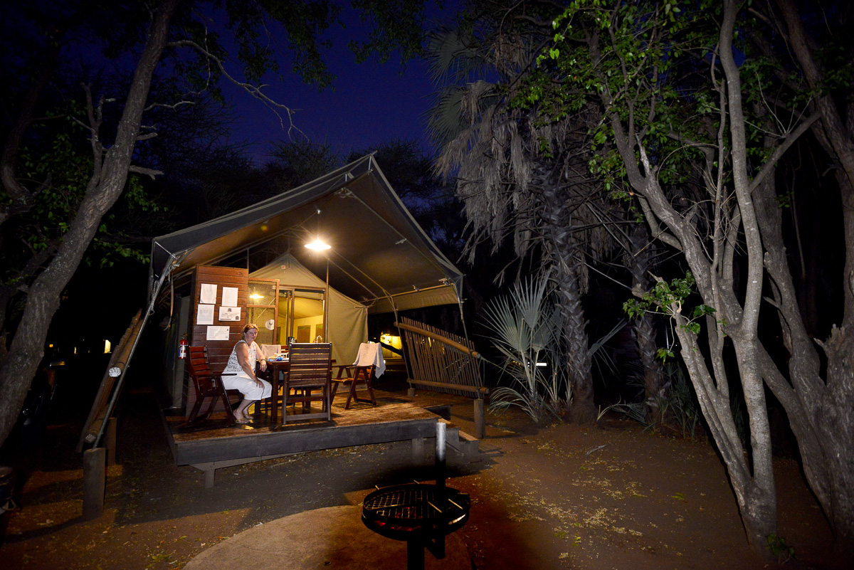 Letaba Safari tent at night