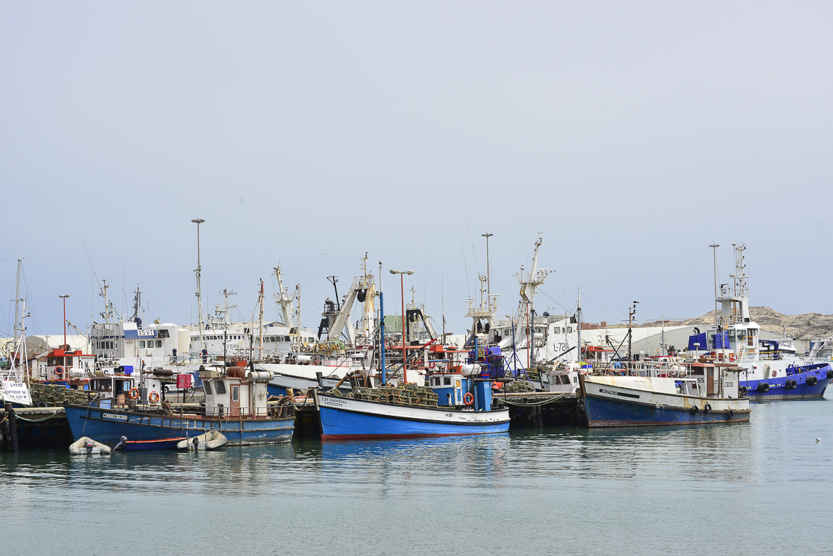 Luderitz harbour with its colourful boats