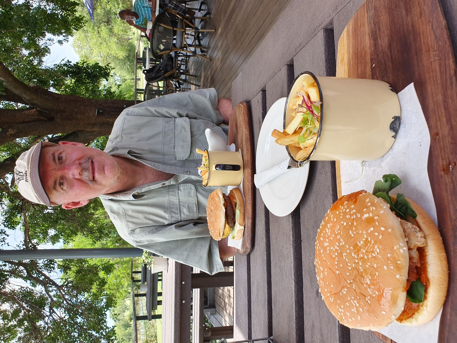 Mario having lunch at Restaurant at the Skukuza golf course