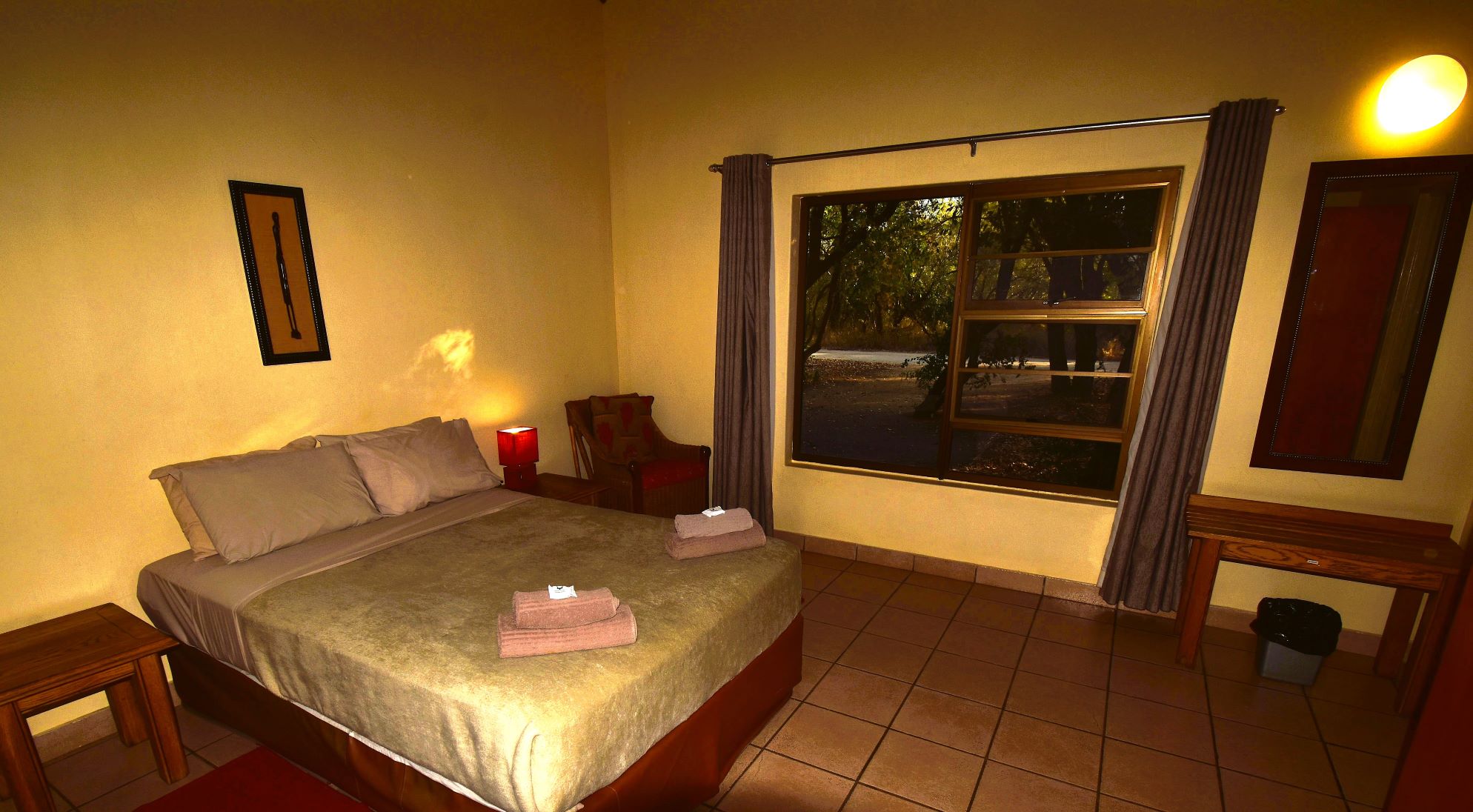 The Main bedroom at Talamati Camp in the KNP The Main bedroom at Talamati Camp in the KNP