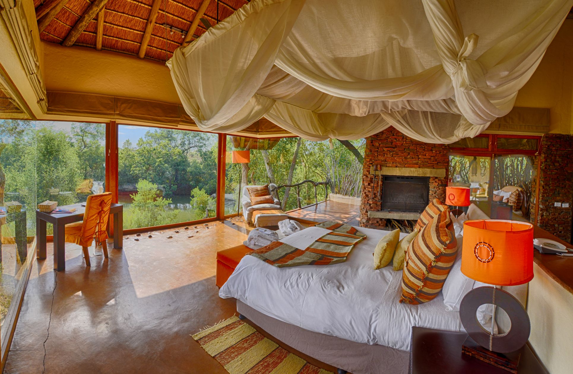Inside suite at Makanyane Safari Lodge