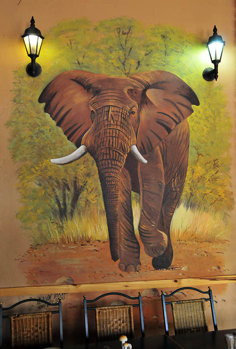 Large Paintings on wall in Manyane Restaurant