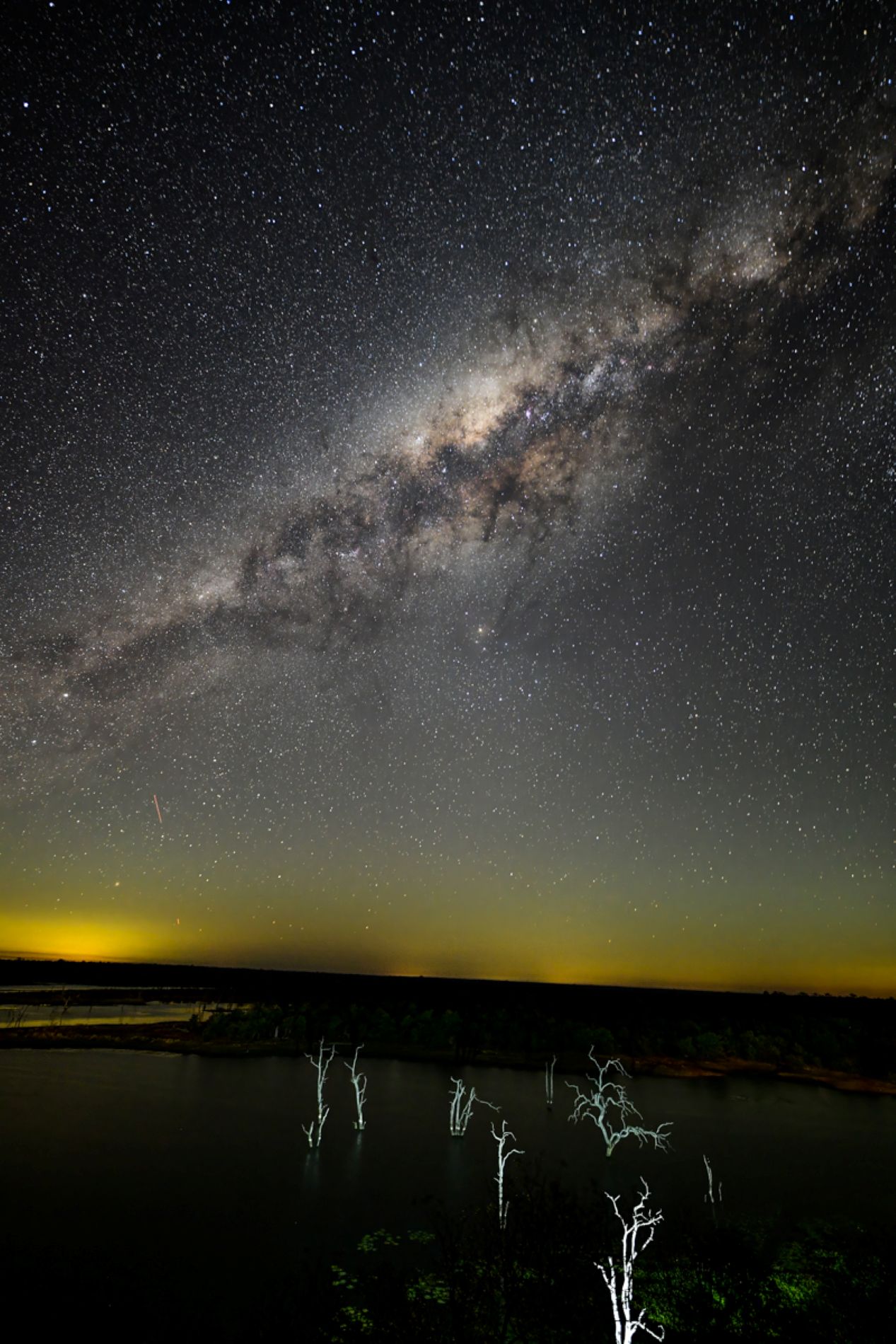 The MIlkyway over Pioneer dam in Mopani Camp