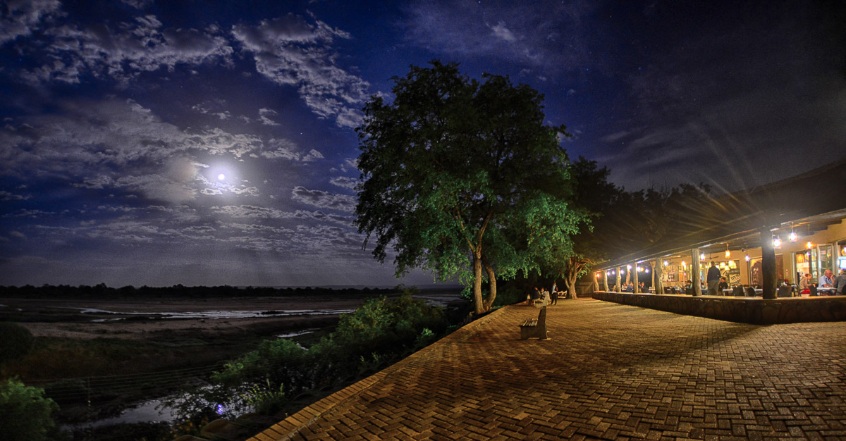 Moonrise over the Letaba river at Letaba camp in the Kruger National Park