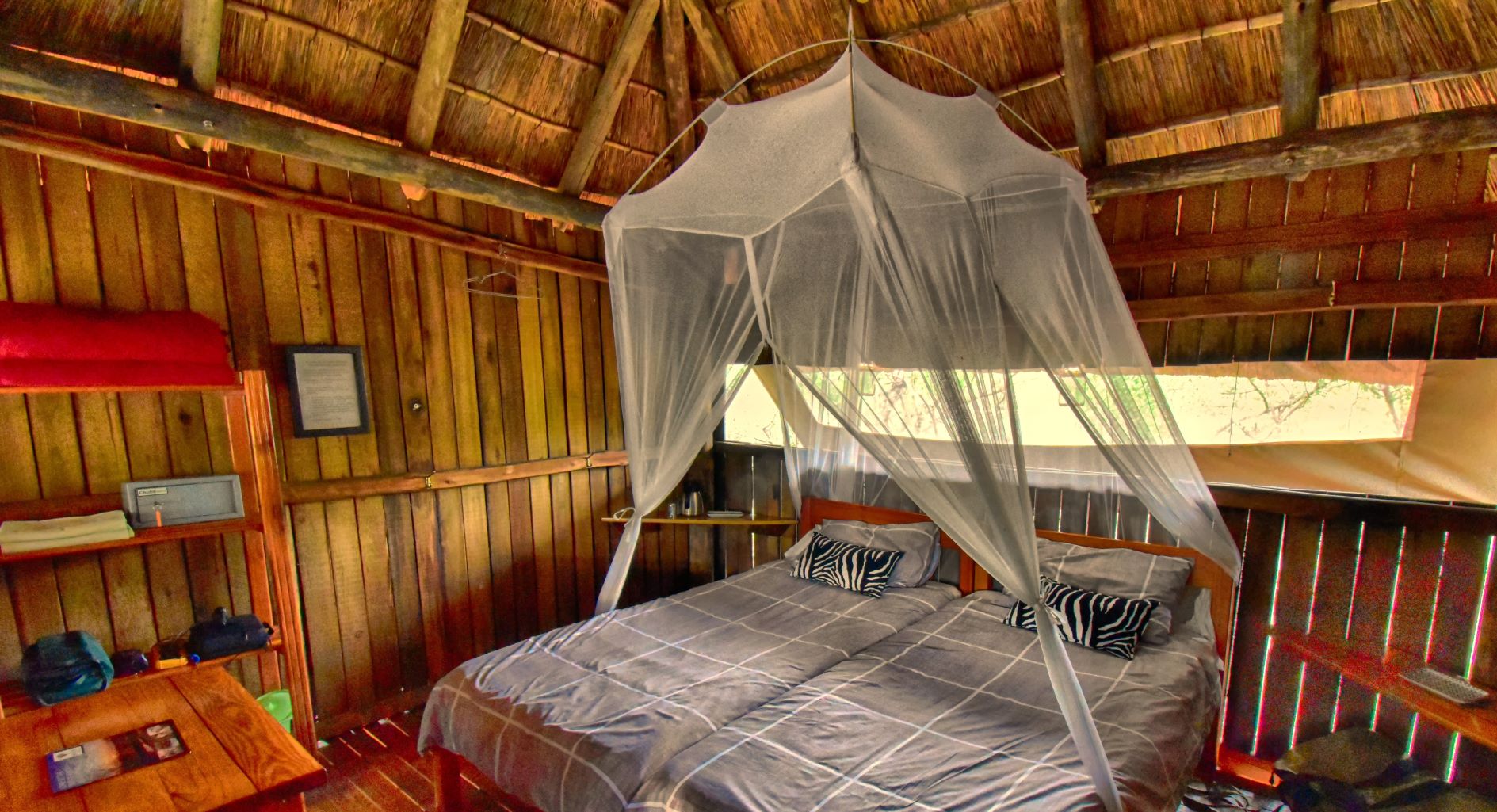 The inside of the cabin at Mosetlha Bush Camp The inside of the cabin at Mosetlha Bush Camp